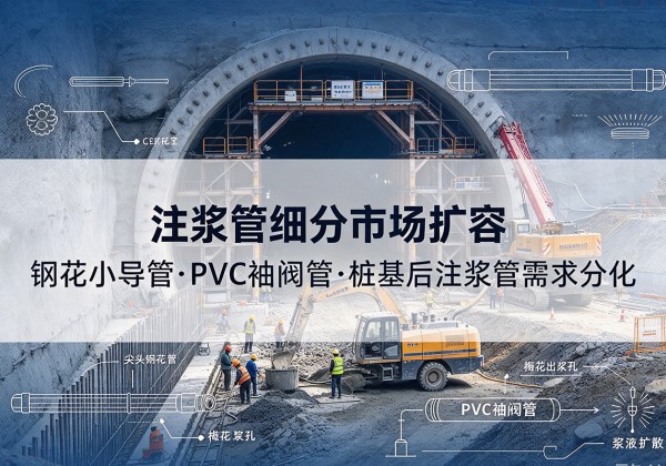 高港注浆管细分市场扩容，隧道钢花小导管、PVC 袖阀管、桩基后注浆管需求分化